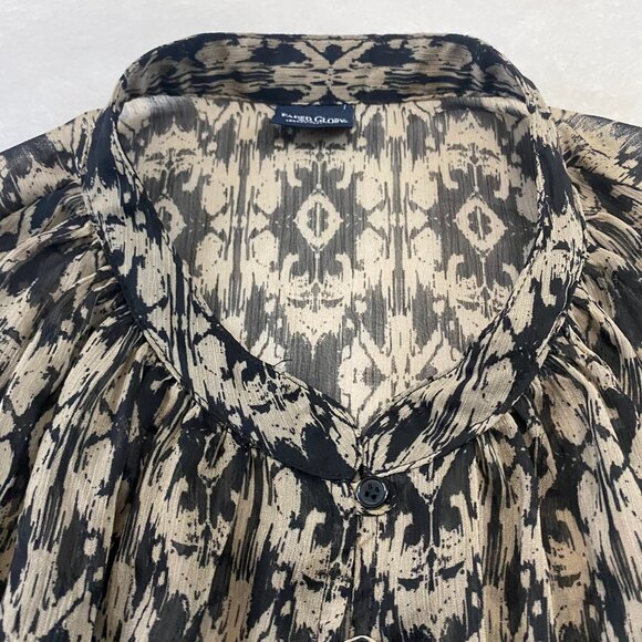 Faded Glory Print Camp Loop Straps Belted Top Medium 8/10 - Picture 3 of 10